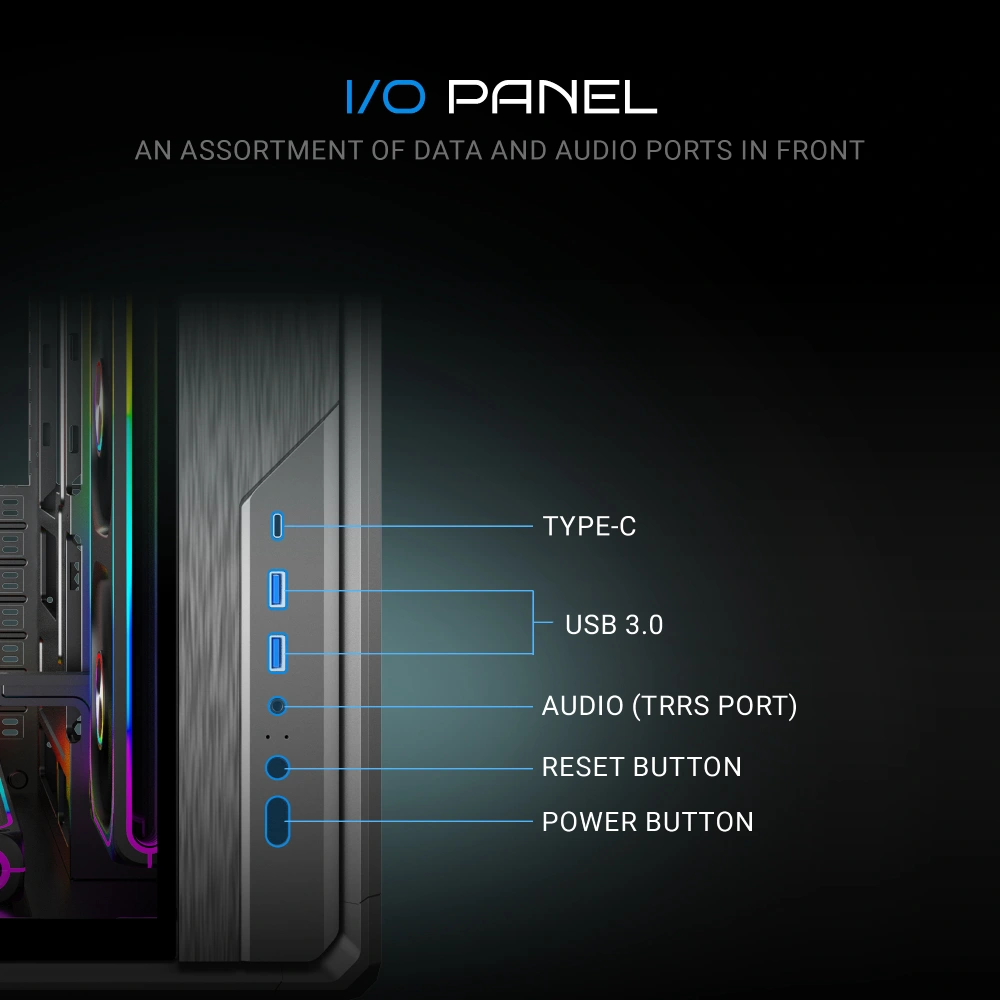 Ant Esports Gaming Cabinet Crystal x8 Frame Black view 6